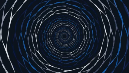 Foto op Canvas Abstarct spiral dotted round vortex style background in dark blue color This creative background can be presented as a banner or data cycle center. © Md