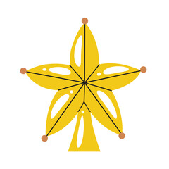 Yellow shining star topper Christmas tree decoration. - 691139439