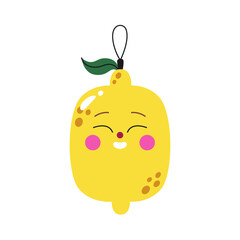Cute cartoon lemon Christmas tree decoration. - 691139488
