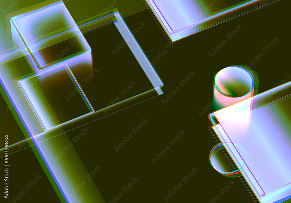 Poster abstract circle board 3d rendering technology background.