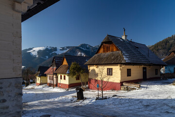 Vlkolinec village UNESCO site in Velka Fatra mountains, Slovakia