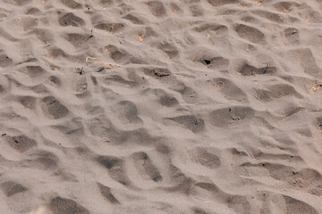 Black volcanic sand of Khalaktyrsky beach of North Pacific Ocean Kamchatka Russia