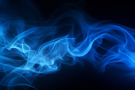 Fondo de humo azul en fondo negro.