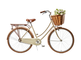 A classic, vintage bicycle with a basket, evoking nostalgia and leisurely days