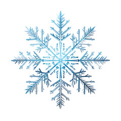 A detailed snowflake with unique, symmetrical patterns, showcasing its delicate structure