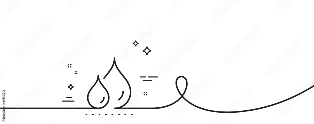 Poster waterproof line icon. continuous one line with curl. water resistant sign. drop protection symbol. w