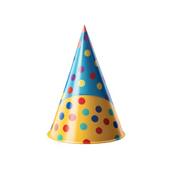 Party cone hat, birthday party hat isolated on transparent background