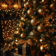 A christmas tree and gifts