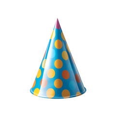 Party cone hat, birthday party hat isolated on transparent background