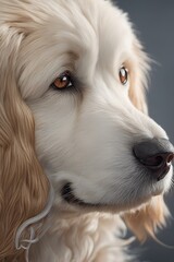 Gentle golden dog with soulful eyes and a simple collar