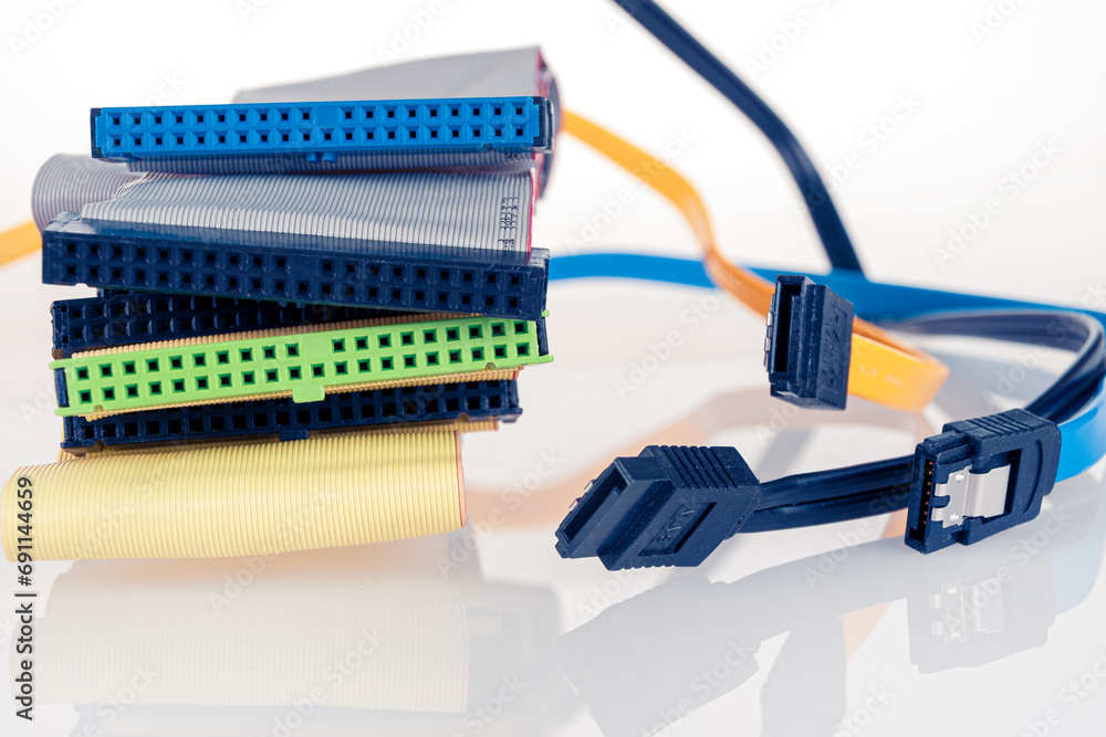 Poster outdated cable ide sata cable for connecting hard drives and drives in a computer for data storage c