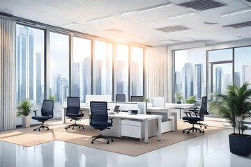  a business theme and background of an office interior
