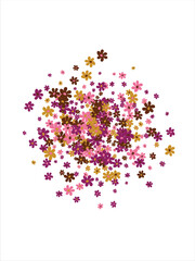 Fashionable frame of flowers. Spring background design, colorful bright flowers, decorative beautiful garden. Place for text. Design for postcard, invitation, web. Vector illustration