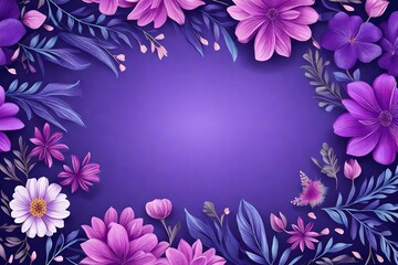 Vector illustration violet floral frames blooms