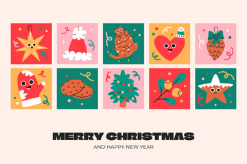 Merry Christmas background in geometric style