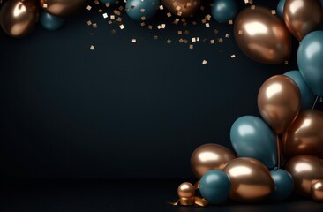 Fototapeta na wymiar holiday balloons set against a dark background