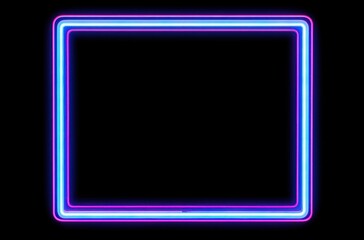 neon neon square frame on black background