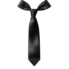 Black tie isolated on transparent background