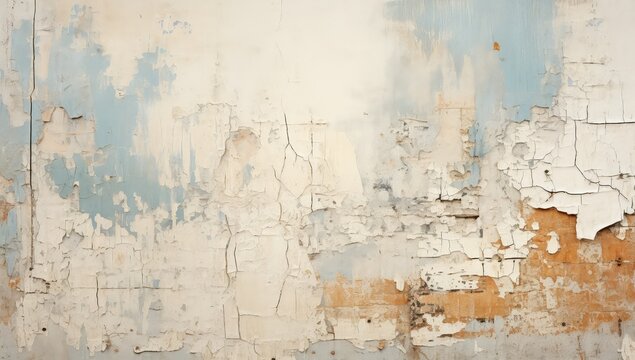 Fototapeta tło tapeta ściana zniszczona biała błękitna, dziurawa
