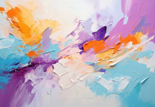 obras sztuka komputerowa kolorowe fale pędzlem akrylami malowane © Bear Boy 