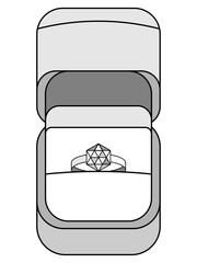 白いケースのプロポーズリング