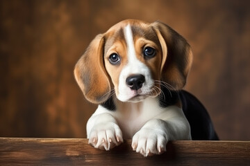 Little cute Beagle puppy.	
