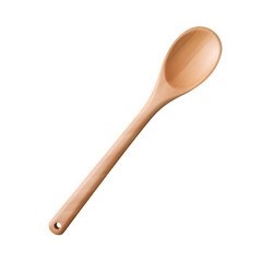 Wooden spoon isolated on transparent background