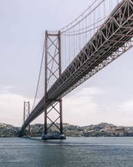 Ponte 25 de Abril, is a 2km long suspension bridge in the style of the Golden Gate Bridge...