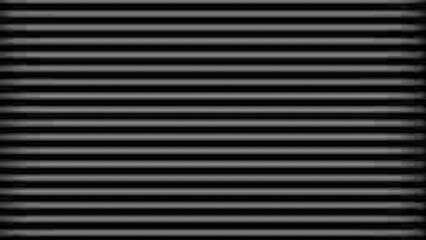 Stripes texture. Glitch overlay. Analog distortion. Gray VHS lines pattern on dark black abstract illustration copy space background.