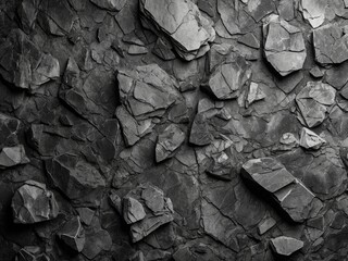 Black and white background, Abstract grunge background, Black stone background, Dark gray rock texture. Distrusted backdrop