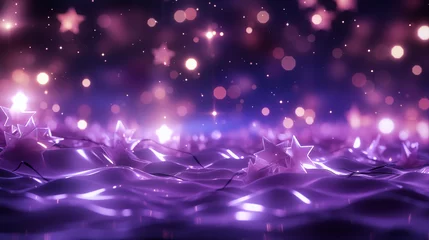 Foto op Canvas Magical Christmas purple background with stars. Purple background. © Etagonam