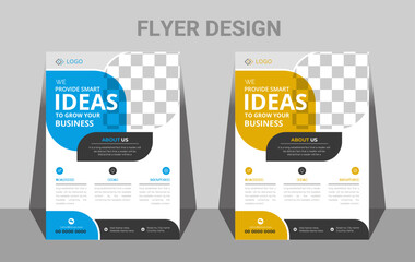 Obraz premium Free vector business flyer template, Minimalistic corporate business flyer design.