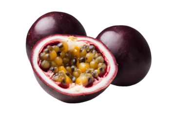 Passion fruit isolated on transparent or white background