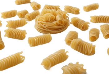 Pasta pieces isolated on transparent or white background