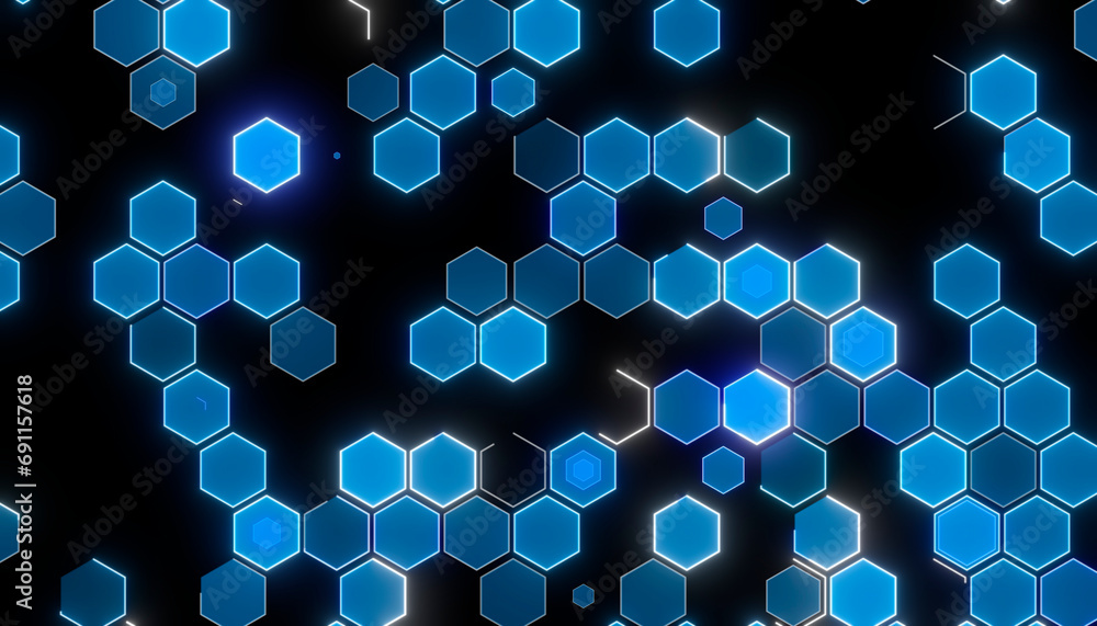 Sticker abstract technology background made of honeycombs