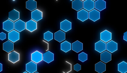 Abstract technology background made of honeycombs - 691157635