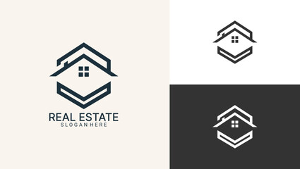 luxury real estate and property management logo design template for your company or business. Vector format for easy customization. Boost your brand with a professional logo.