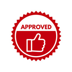 Approved label - vector buttom, illustration