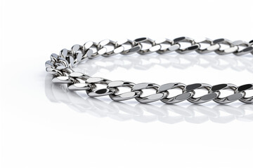 shiny metal chain, close-up, selective focus