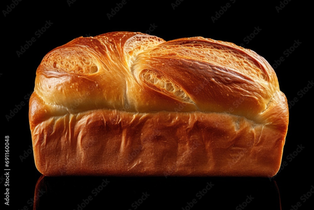 Poster a simple image of a loaf of bread sitting on top of a table. perfect for food-related projects or co