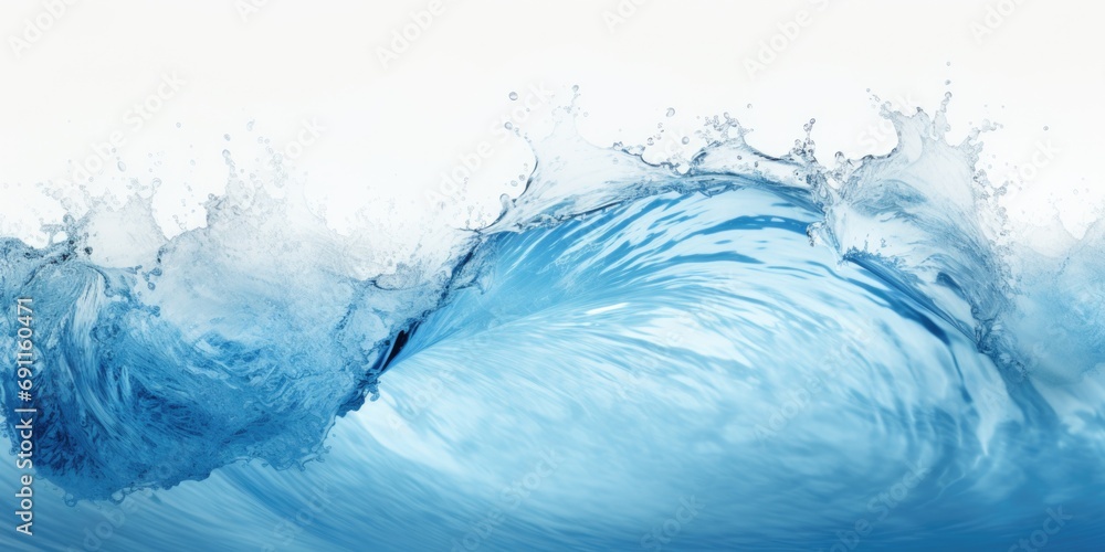 Poster a powerful and majestic wave crashing in the vast ocean. perfect for capturing the raw beauty and en