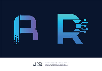 Letter R tech logo design inspiration.