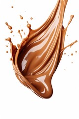 A splash of chocolate on a white background. Perfect for food and dessert related designs