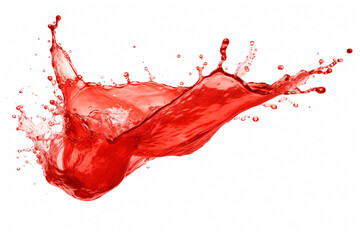 splashes of red liquid or juice, isolated on white background