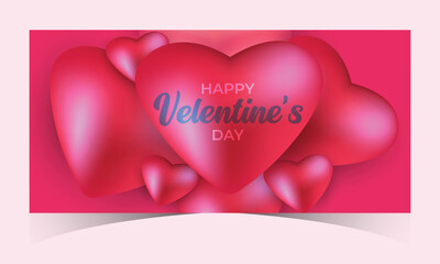 Fototapeta na wymiar Valentine's Day Super Sale web banner or Post with hearts background. Discount Promotion, and shopping template. Happy Valentine's Day Concept with Big Sale Header Hanging Hearts Template