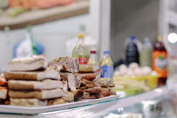 A Mouthwatering Delight: A Close-Up of a Delectable Plate of Food on a Counter