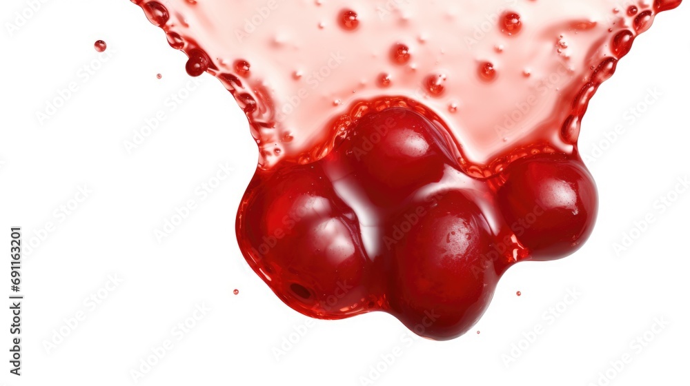 Poster bunch of cherries floating in water. perfect for food and drink concepts