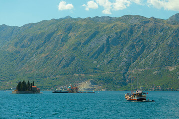 Island of Saint George off the coast of Perast town in Bay of Kotor