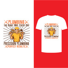 minimal plumbing T-shirt design template Vector