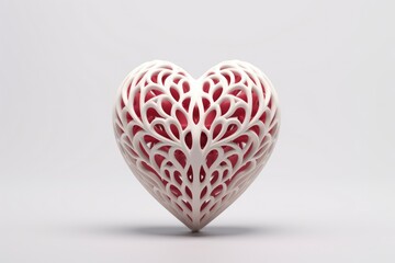 Postcard. Volumetric 3D heart. Valentine's Day. Love. Wedding.